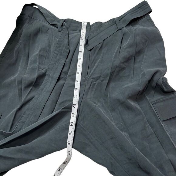 Nine West Teal Gray Tapered Leg Casual Cargo Pants w Self Tie Waist Womens XL - Picture 7 of 10